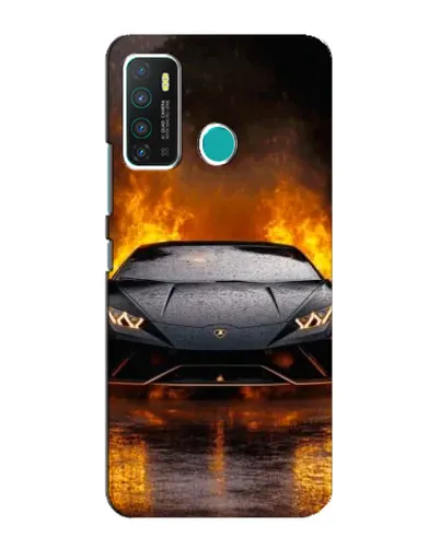 Чехол для Infinix Hot 9 / Hot 9 Pro с картинкой «Lamborghini в огне»