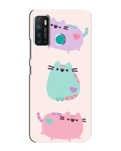 Чехол для Infinix Hot 9 / Hot 9 Pro с картинкой «Pusheen трио»
