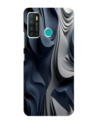 Чехол для Infinix Hot 9 / Hot 9 Pro с картинкой «Объемные синие складки»