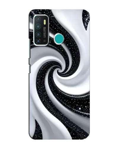 Чехол для Infinix Hot 9 / Hot 9 Pro с картинкой «Черно-белая спираль»