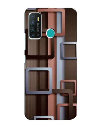 Чехол для Infinix Hot 9 / Hot 9 Pro с картинкой «Коричневые объемные квадраты»