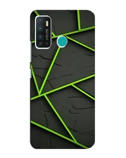 Чехол для Infinix Hot 9 / Hot 9 Pro с картинкой «Зеленые геометрические линии»