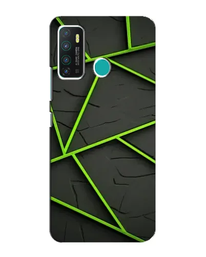 Чехол для Infinix Hot 9 / Hot 9 Pro с картинкой «Зеленые геометрические линии»