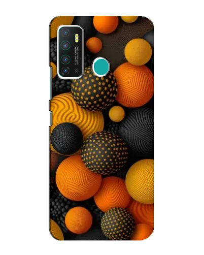 Чехол для Infinix Hot 9 / Hot 9 Pro с картинкой «Объемные оранжевые сферы»