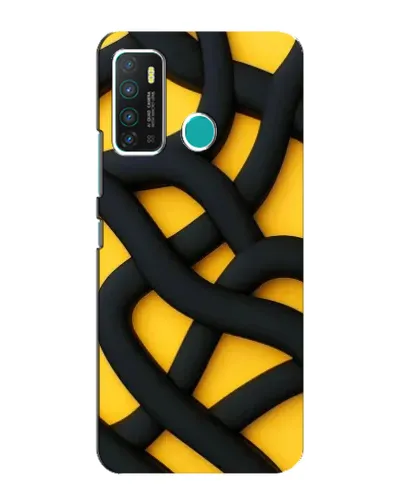 Чехол для Infinix Hot 9 / Hot 9 Pro с картинкой «Черное желтое переплетение»