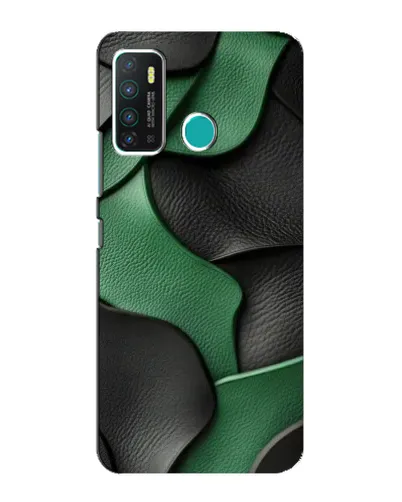Чехол для Infinix Hot 9 / Hot 9 Pro с картинкой «Зеленые кожаные волны»