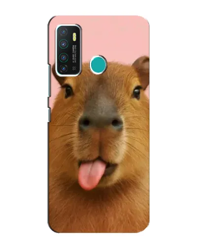 Чехол для Infinix Hot 9 / Hot 9 Pro с картинкой «Капибара с языком»