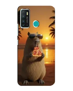 Чехол для Infinix Hot 9 / Hot 9 Pro с картинкой «Капибара с пиццей»