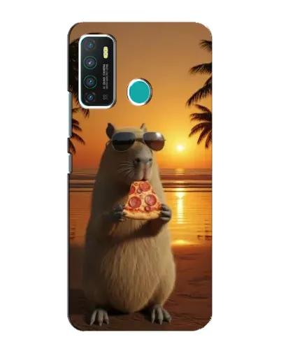 Чехол для Infinix Hot 9 / Hot 9 Pro с картинкой «Капибара с пиццей»