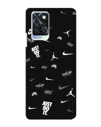 Чехол для Infinix Note 10 Pro с картинкой «Nike Black Pattern»