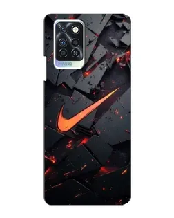 Чехол для Infinix Note 10 Pro с картинкой «Nike — эффект разломов»