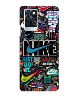 Чехол для Infinix Note 10 Pro с картинкой «Яркий коллаж Nike»