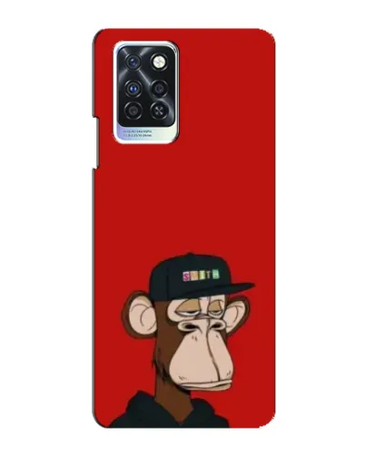 Чехол для Infinix Note 10 Pro с картинкой «Bored Ape — красный фон»