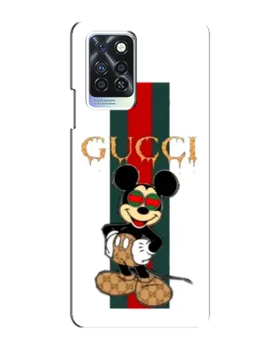 Чохол для Infinix Note 10 Pro з картинкою «Міккі Маус Gucci — смуги»