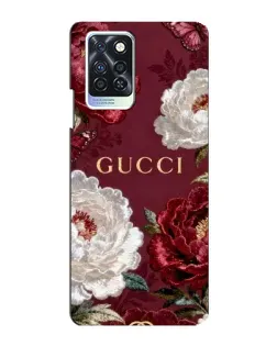 Чехол для Infinix Note 10 Pro с картинкой «Gucci — бордовые розы»