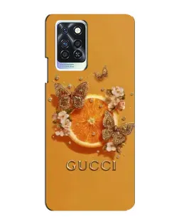 Чехол для Infinix Note 10 Pro с картинкой «Gucci — золотые бабочки»
