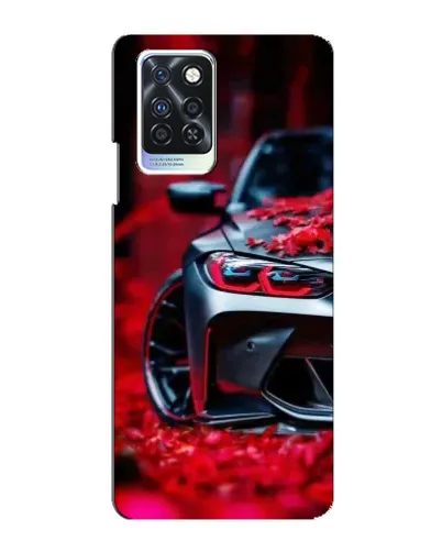 Чехол для Infinix Note 10 Pro с картинкой «Спортивная BMW и цветы»