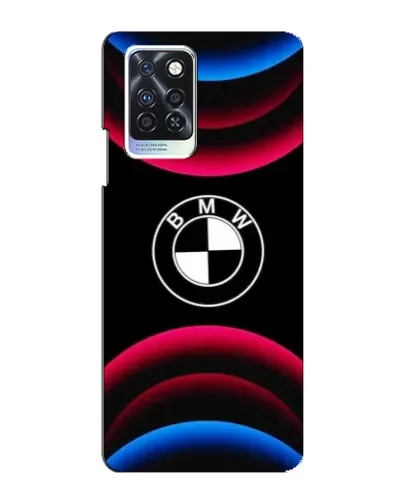Чехол для Infinix Note 10 Pro с картинкой «Логотип BMW и неоновые дуги»