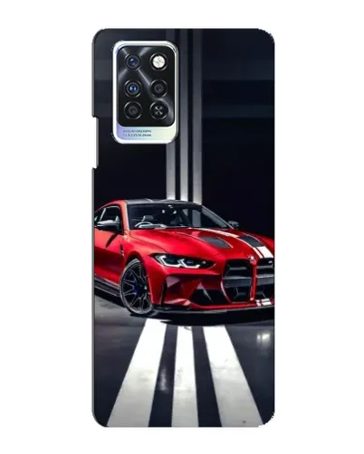 Чехол для Infinix Note 10 Pro с картинкой «Красная BMW на дороге»