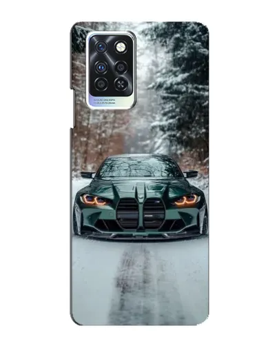 Чехол для Infinix Note 10 Pro с картинкой «BMW в зимнем лесу»