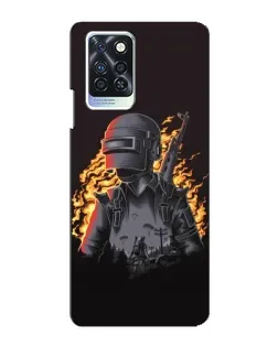 Чохол для Infinix Note 10 Pro з картинкою «PUBG — вогняний силует»