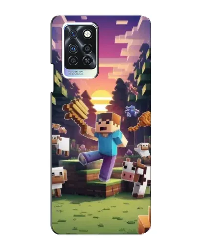 Чехол для Infinix Note 10 Pro с картинкой «Стив на ферме»
