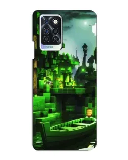 Чохол для Infinix Note 10 Pro з картинкою «Minecraft лісовий пейзаж»