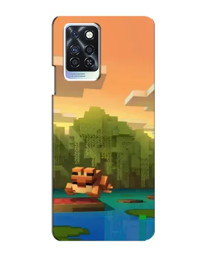 Чехол для Infinix Note 10 Pro с картинкой «Майнкрафт закат солнца»