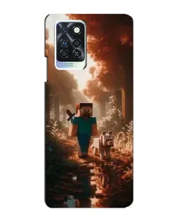 Чехол для Infinix Note 10 Pro с картинкой «Стив в лесу»