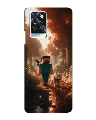 Чехол для Infinix Note 10 Pro с картинкой «Стив в лесу»