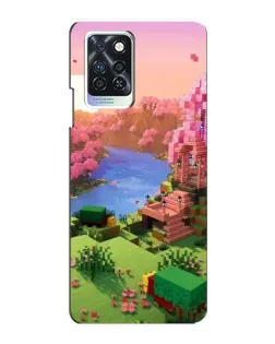 Чехол для Infinix Note 10 Pro с картинкой «Розовое дерево Minecraft»