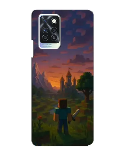 Чехол для Infinix Note 10 Pro с картинкой «Стив у башни»