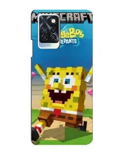 Чохол для Infinix Note 10 Pro з картинкою «Губка Боб Minecraft»