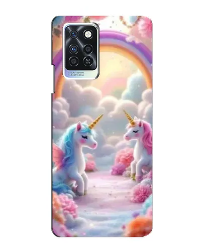 Чохол для Infinix Note 10 Pro з картинкою «Веселка і єдинороги»