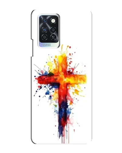 Чехол для Infinix Note 10 Pro с картинкой «Акварельный крест»