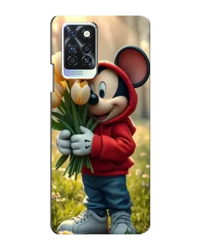 Чохол для Infinix Note 10 Pro з картинкою «Міккі з тюльпанами»