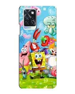 Чехол для Infinix Note 10 Pro с картинкой «Губка Боб и друзья»