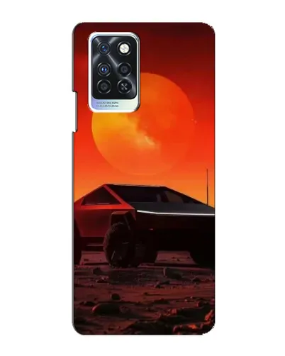 Чехол для Infinix Note 10 Pro с картинкой «Cybertruck на Марсе»