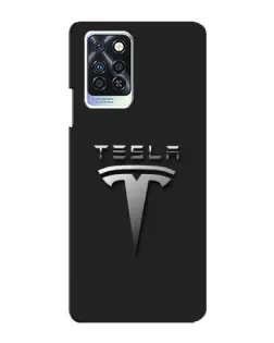 Чехол для Infinix Note 10 Pro с картинкой «Стальной логотип Tesla»