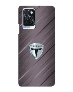 Чехол для Infinix Note 10 Pro с картинкой «Металлическая текстура Tesla»