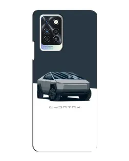 Чехол для Infinix Note 10 Pro с картинкой «Серебристый Cybertruck Tesla»