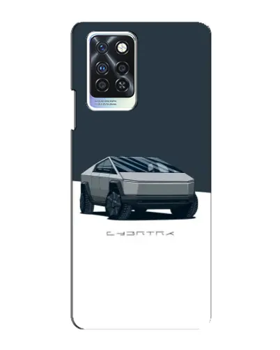 Чехол для Infinix Note 10 Pro с картинкой «Серебристый Cybertruck Tesla»