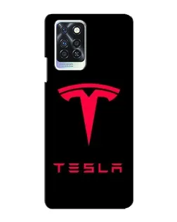 Чехол для Infinix Note 10 Pro с картинкой «Tesla Red Logo»