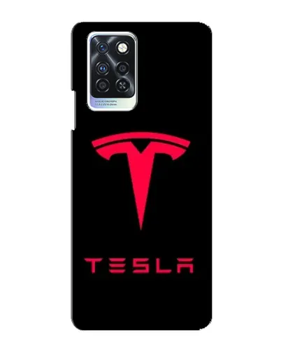 Чехол для Infinix Note 10 Pro с картинкой «Tesla Red Logo»