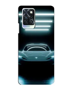 Чехол для Infinix Note 10 Pro с картинкой «Tesla в неоне»