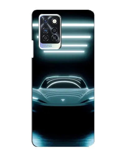 Чехол для Infinix Note 10 Pro с картинкой «Tesla в неоне»