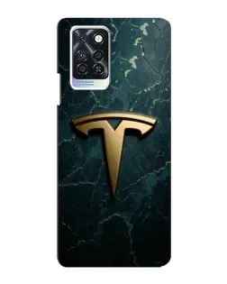 Чехол для Infinix Note 10 Pro с картинкой «Мраморная Tesla Gold»