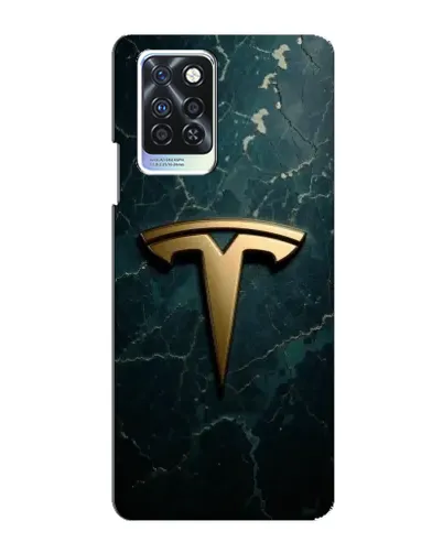 Чехол для Infinix Note 10 Pro с картинкой «Мраморная Tesla Gold»