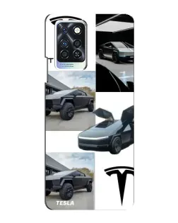 Чехол для Infinix Note 10 Pro с картинкой «Коллаж Cybertruck Tesla»