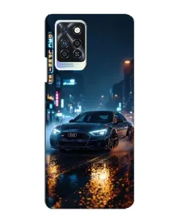 Чехол для Infinix Note 10 Pro с картинкой «Ночной город и Audi»